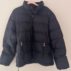 Eddie Bauer Womens Goose Down Puffer Coat Size Large Black Vintage